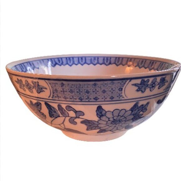 Bombay Company Blue And White Porcelain Bowl Vintage Flower Bowl EUC - Picture 1 of 6